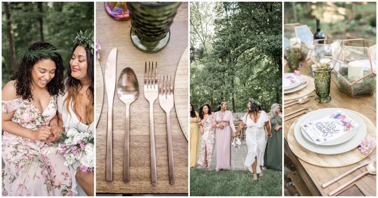 Earthy Boho Bridesmaids Brunch in the Forest 