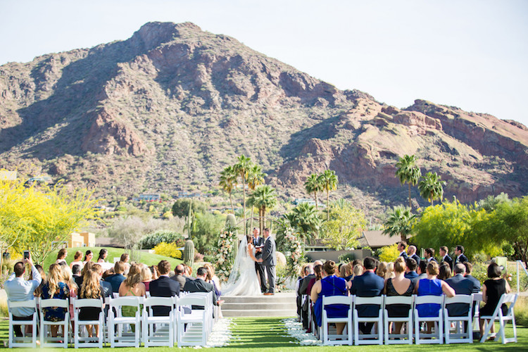 Blush Mint Arizona Wedding with Circular Floral Arch