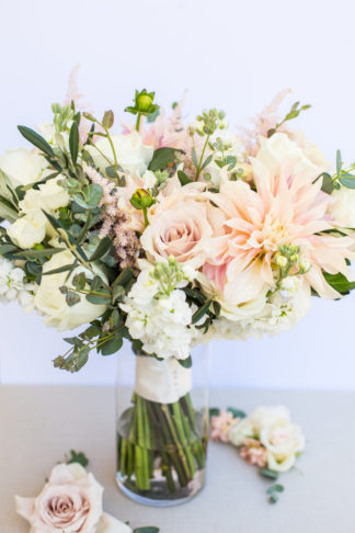 Blush Mint Arizona Wedding with Circular Floral Arch