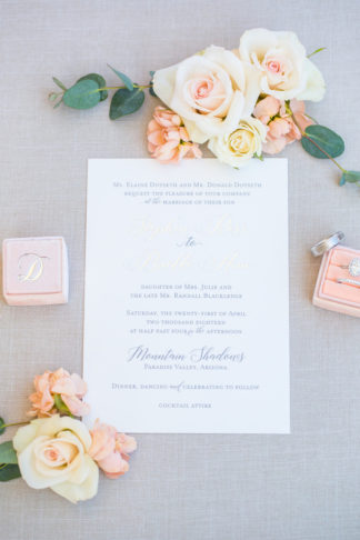 Blush Mint Arizona Wedding with Circular Floral Arch