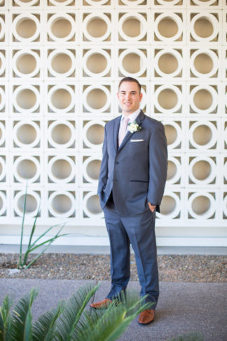 Blush Mint Arizona Wedding with Circular Floral Arch