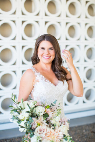 Blush Mint Arizona Wedding with Circular Floral Arch