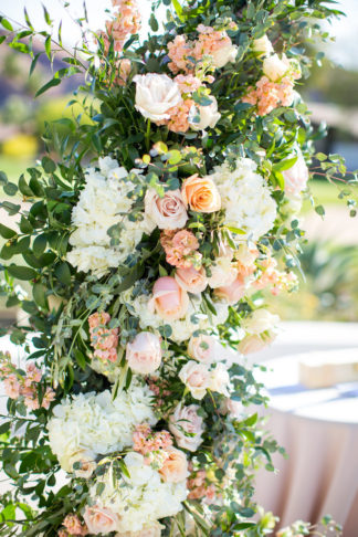 Blush Mint Arizona Wedding with Circular Floral Arch