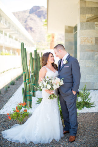 Blush Mint Arizona Wedding with Circular Floral Arch