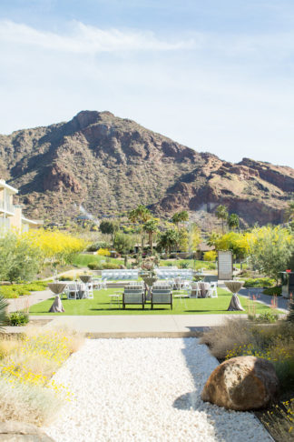 Blush Mint Arizona Wedding with Circular Floral Arch