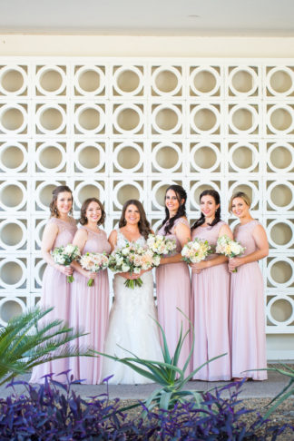 Blush Mint Arizona Wedding with Circular Floral Arch