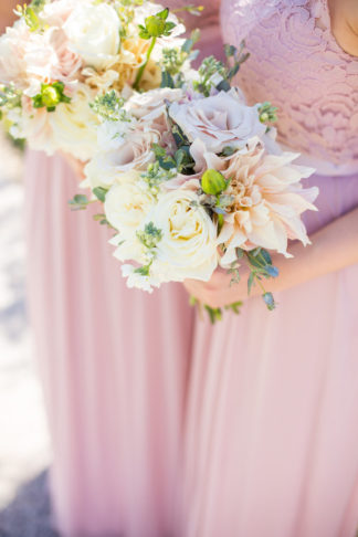 Blush Mint Arizona Wedding with Circular Floral Arch