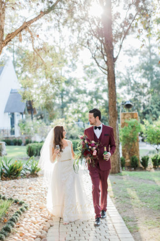 Burgundy, Gold + Black Geometric Wedding Inspiration