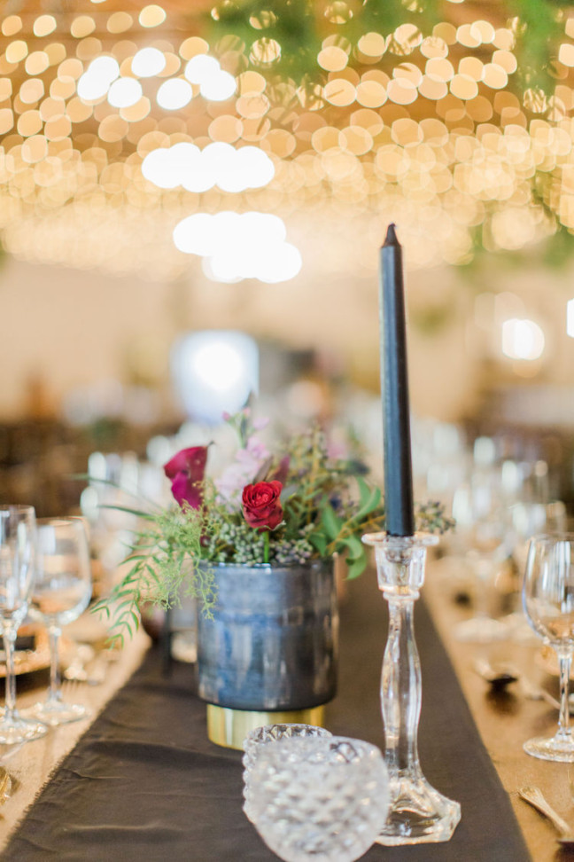 Burgundy, Gold + Black Geometric Wedding with Old Hollywood Glam