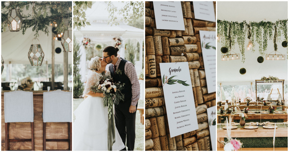 Greenery and Gold Outdoor Wedding