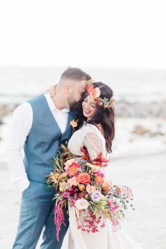 Romantic Bohemian Beach Wedding Ideas at Driftwood Beach