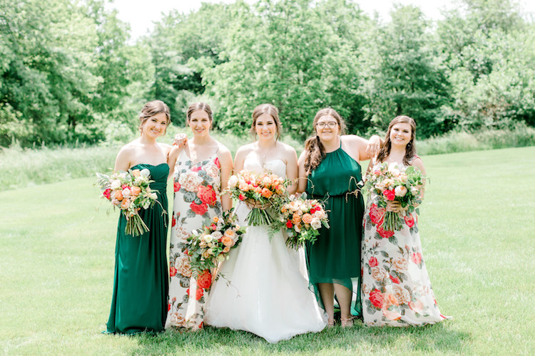 Mint green and gold bridesmaid outlet dresses