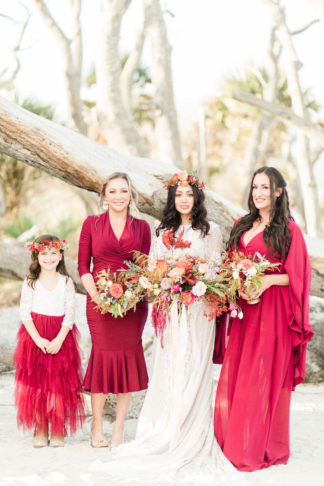 Bohemian Beach Wedding Bridesmaids