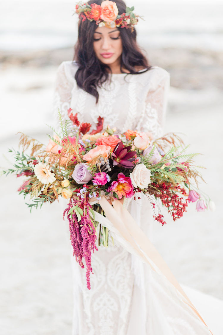 Romantic Bohemian Beach Wedding Ideas at Driftwood Beach