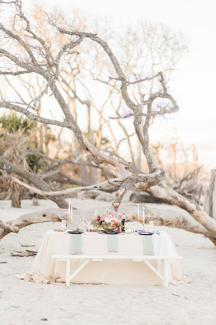 Bohemian Beach Wedding Reception