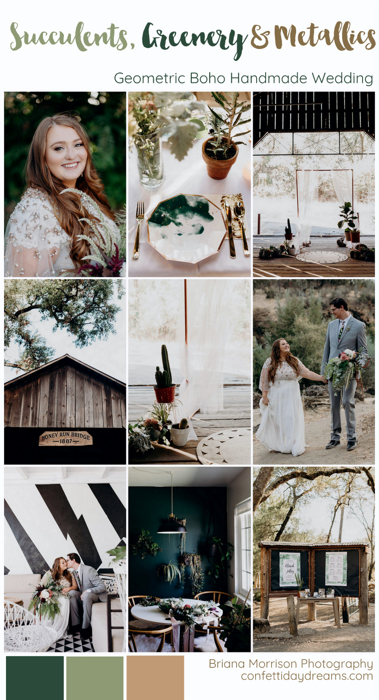 Copper Greenery and Succulent Wedding