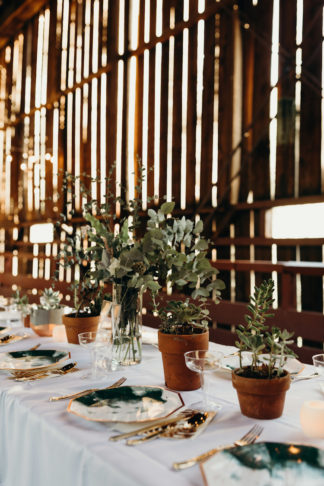 Copper Greenery and Succulent Wedding