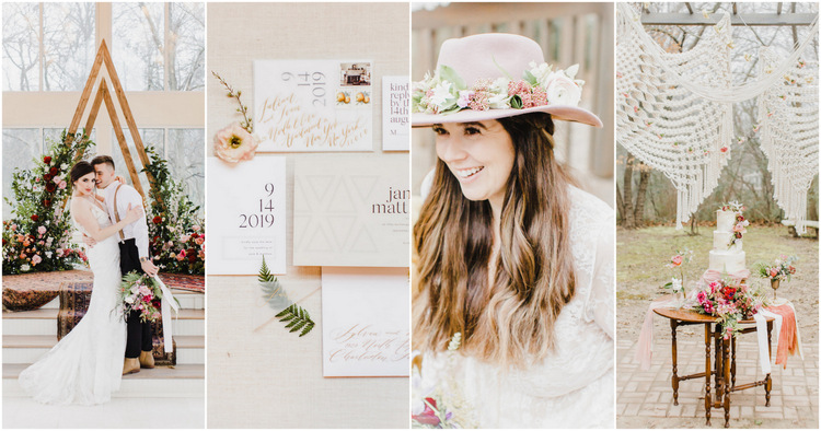 Modern Bohemian Wedding at Glass Chapel Oklahoma