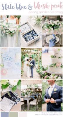 Beautifully Romantic Slate Blue + Blush Pink Spring Wedding