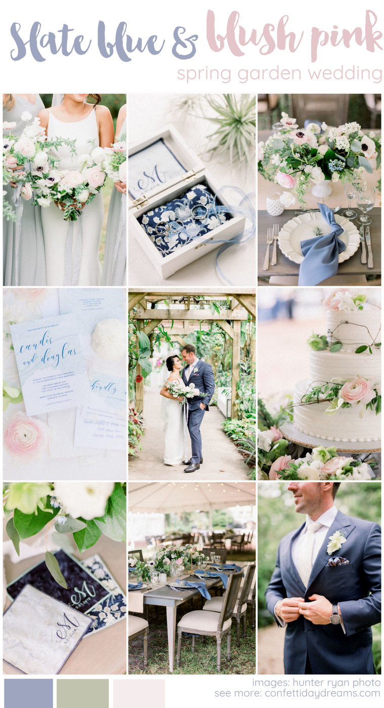 pink and blue wedding