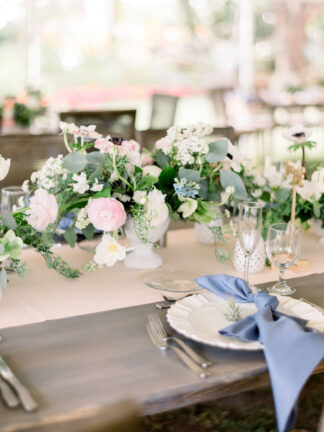 Beautifully Romantic Slate Blue + Blush Pink Spring Wedding