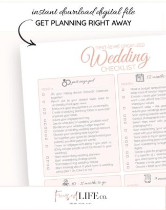Plan a wedding checklist download PDF