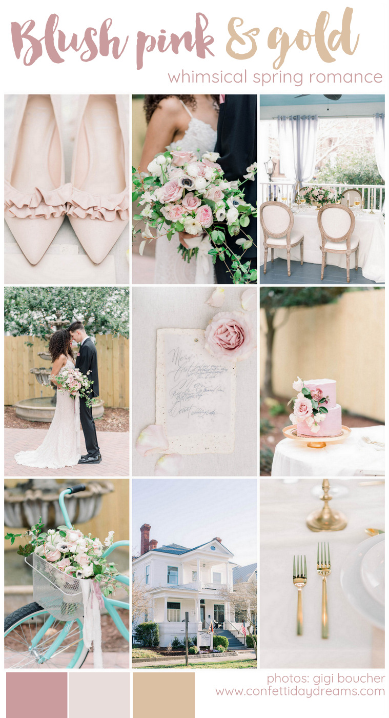 Light Pink + Gold Spring Wedding Details + Ideas