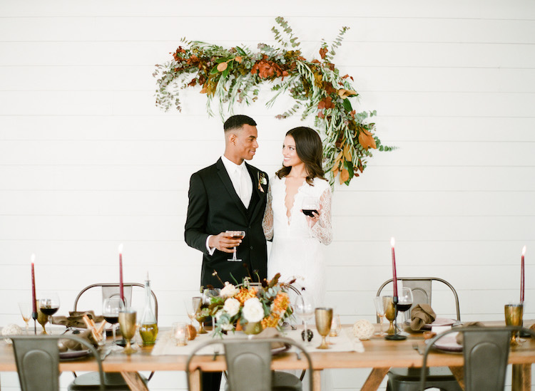 Intimate Winter Dinner Party Wedding