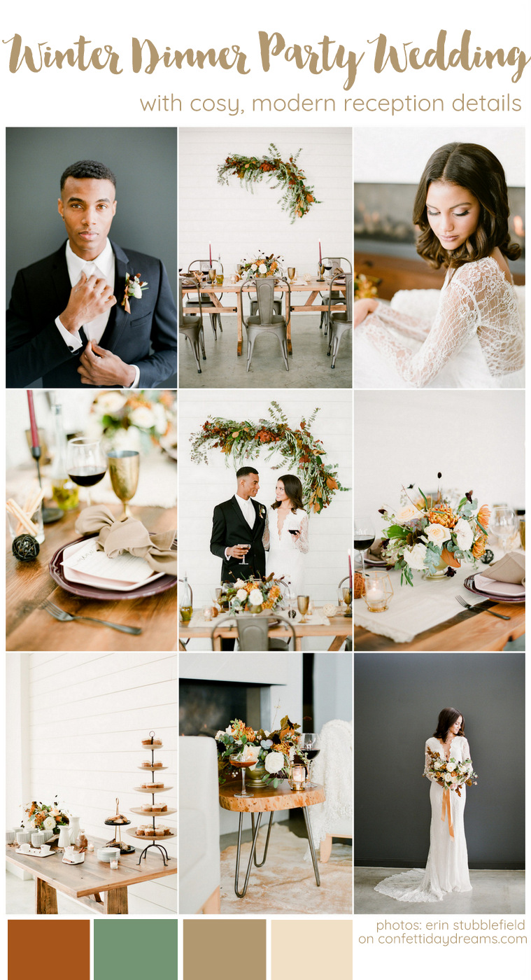 Intimate Winter Dinner Party Wedding Ideas