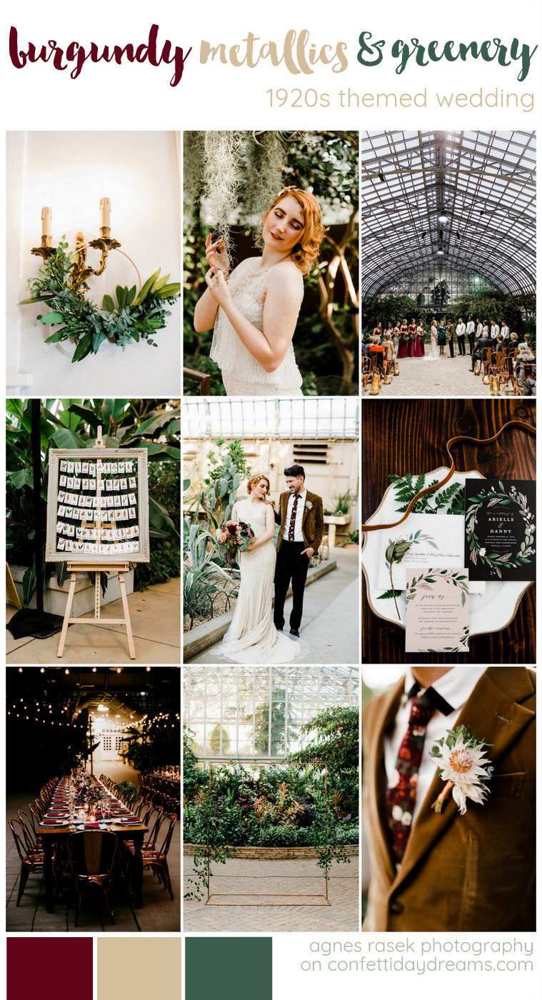 Moody 1920s Conservatory Wedding