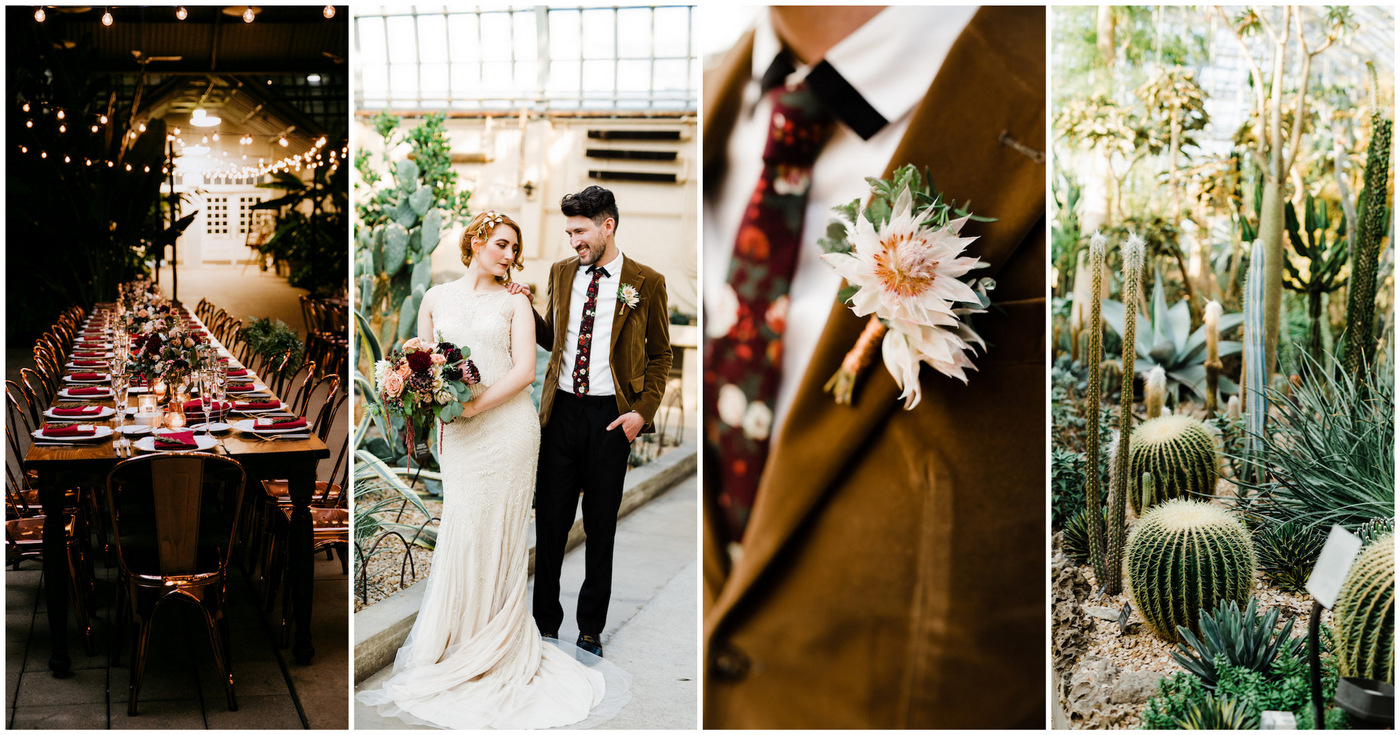 Moody 1920s Conservatory Wedding