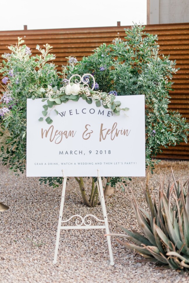 Dreamy Blue, Gold + Mint Desert Wedding in Arizona