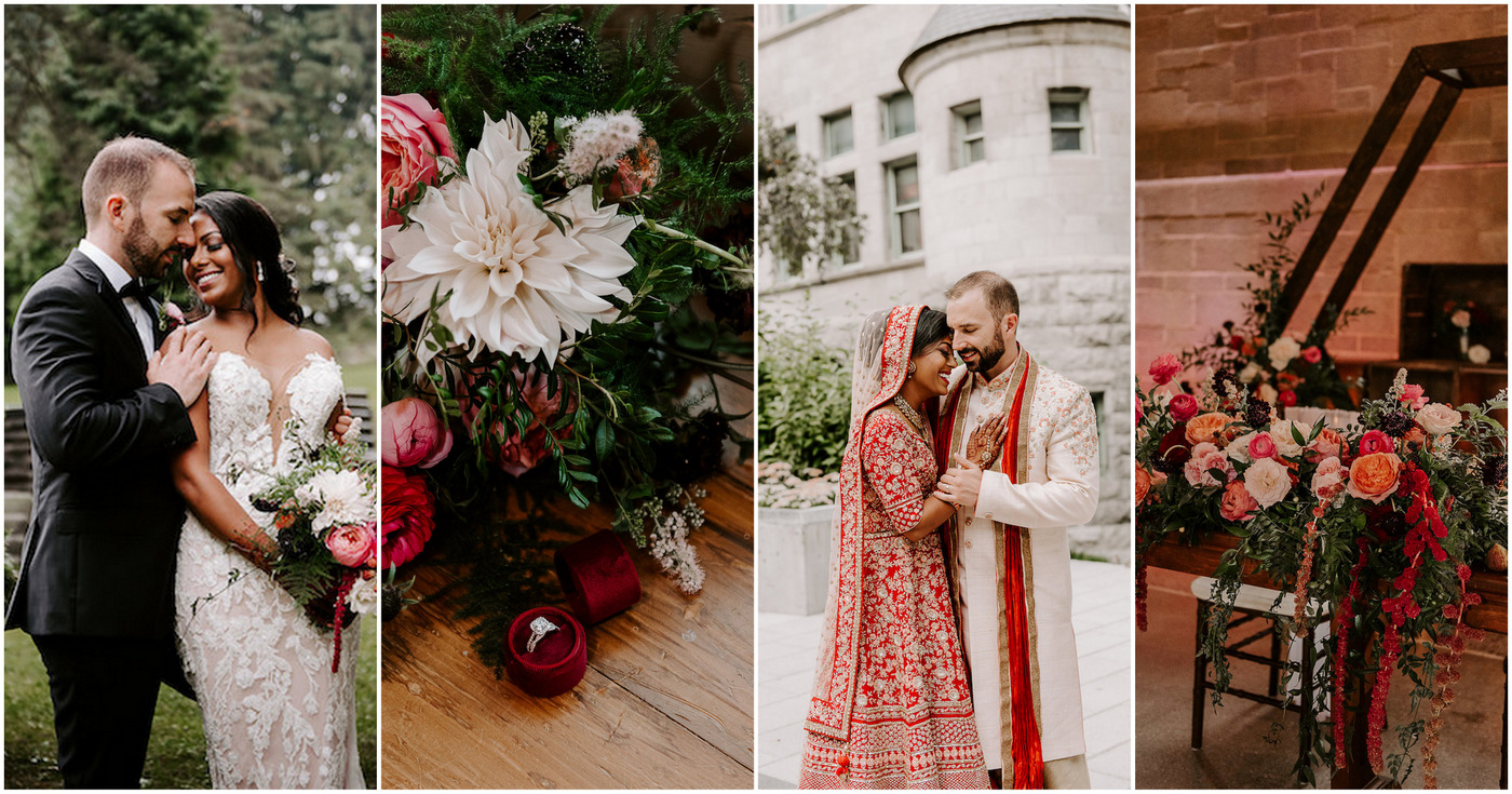 Red and Gold Indian Western Multicultural Wedding 