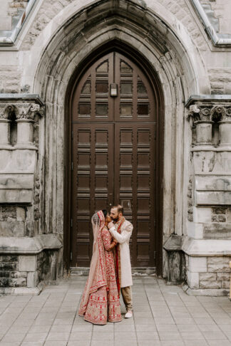 Red and Gold Indian Western Wedding