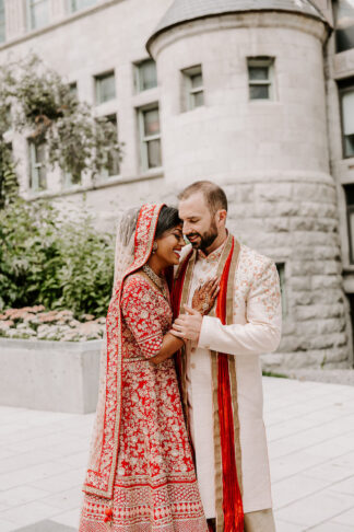 Red and Gold Indian Western Wedding