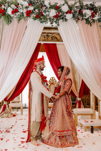 Red and Gold Indian Western Wedding