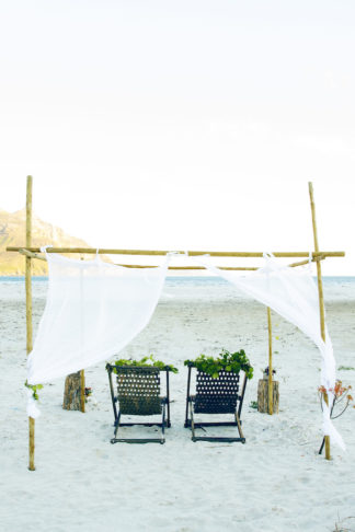 Boho beach wedding reception and decor