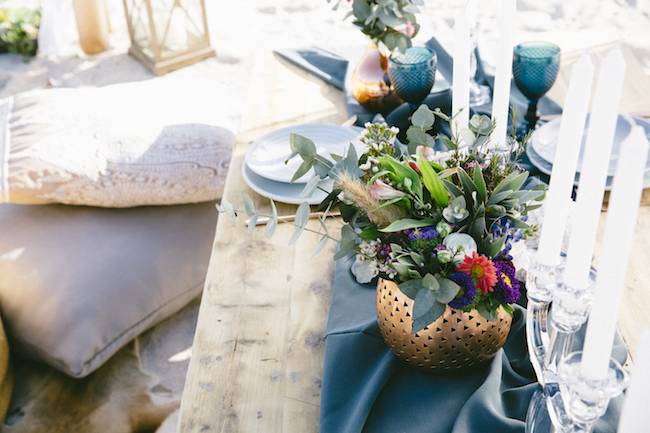 Boho beach wedding decor