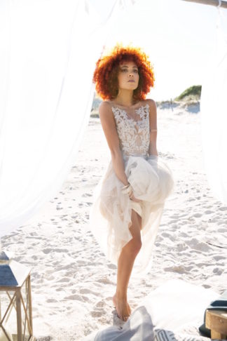 Boho beach wedding bride