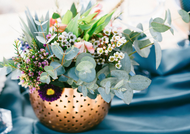 Boho beach wedding reception and decor