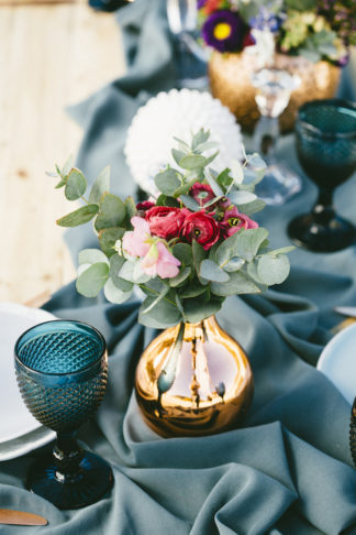 Boho beach wedding reception and decor