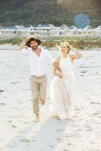 Boho beach wedding ceremony 