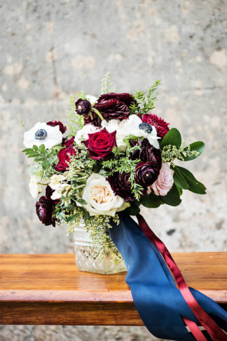 Burgundy red Navy Blue Wedding