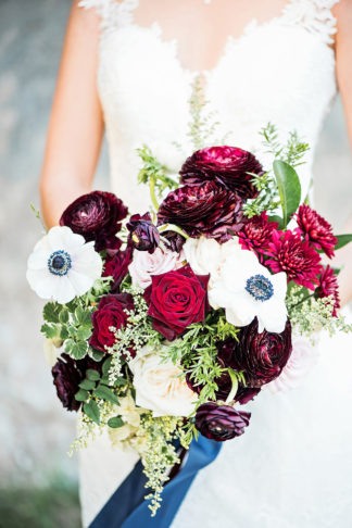 Burgundy red Navy Blue Wedding