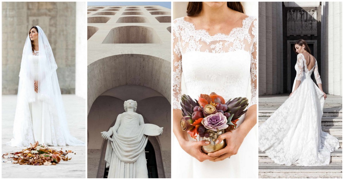 Marble & Romance in Rome, bridal shoot inspired by Caravaggio {Guido Caltabiano}