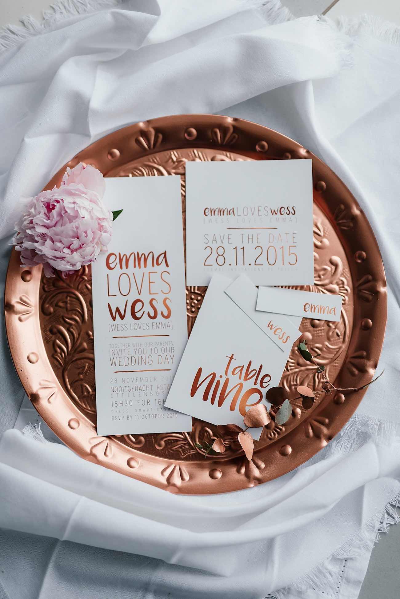 Romantic Copper Metallic & Blush Wedding Ideas