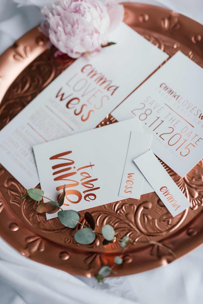 Romantic Copper Metallic & Blush Wedding Ideas