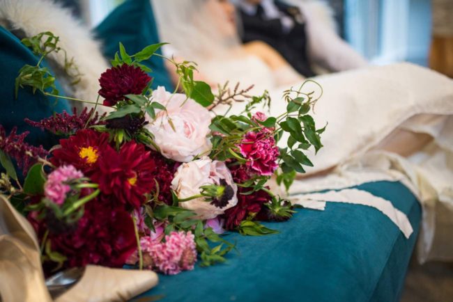 Cranberry + Navy Atrium Rooftop Wedding 12