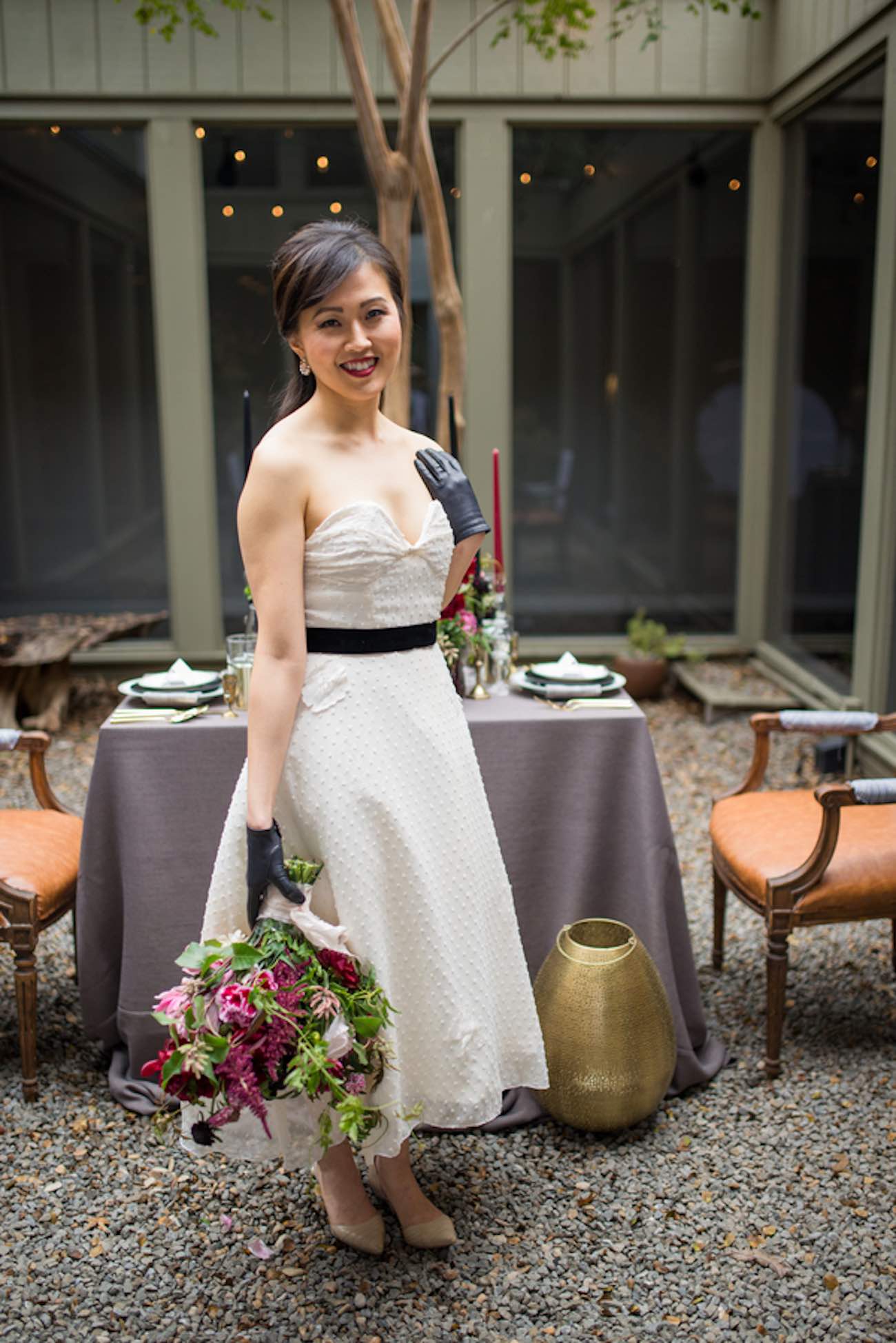 Cranberry + Navy Atrium Rooftop Wedding 25