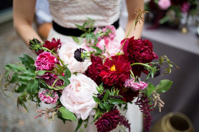 Cranberry + Navy Atrium Rooftop Wedding 27